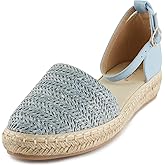 Alexis Leroy Women's Closed Toe Braided Ankle Strap Platform Espadrille Sandals