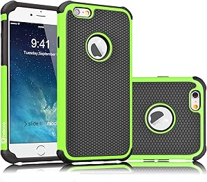 Tekcoo iPhone 6S Case, Tekcoo iPhone 6 Sturdy Case,[Tmajor] for iPhone 6 / 6S (4.7 INCH) Case Shock Absorbing Impact Defender Slim Cover Shell w/Plastic Outer & Rubber Silicone Inner [Green/Black]