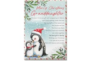 BlinkWishes Christmas Card for Granddaughter, Granddaughter Merry Xmas Cards with Envelope and Seal, Christmas Gift for Granddaughter from Grandma, Grandpa, Grandparents