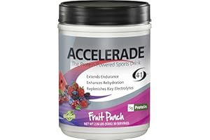 PacificHealth Accelerade, All Natural Sport Hydration Drink Mix with Protein, Carbs, and Electrolytes for Superior Energy Replenishment - Net Wt. 2.06 lb., 30 Serving (Fruit Punch)