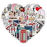 50 Pcs London Stickers Buckingham Palace Elizabeth