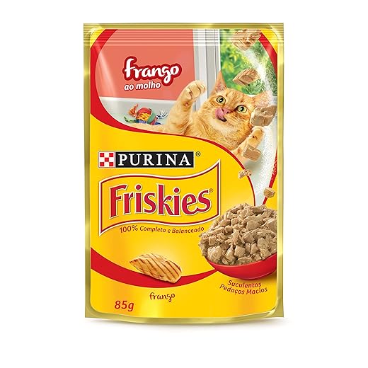 Nestlé Purina Friskies Ração Úmida Para Gatos Adultos Frango Ao Molho 85g