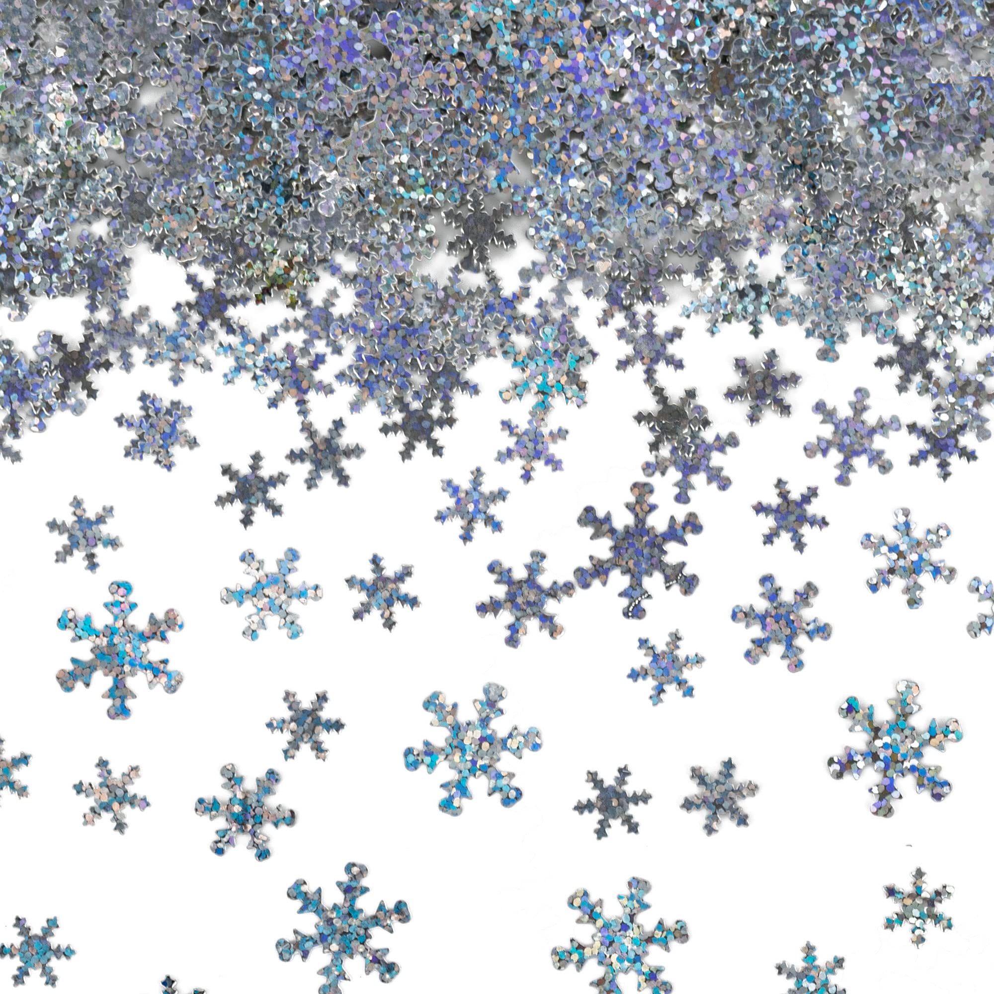 Gyufise 1500Pcs Laser Silver Snowflakes DIY Confetti Winter Table Confetti Snow for Holiday Xmas Wedding Winter Wonderland Frozen Party Christmas Party Sprinkles Decorations