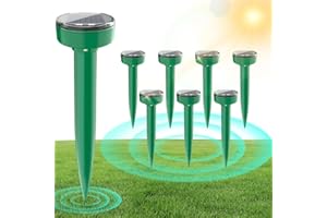 ZLIEATMP Mole Repellent Ultrasonic Solar Powered 8 Pack Waterproof Outdoor Vole Chipmunk Gopher Groundhog Repeller Snake Rodent Sonic Spikes Deterrent Outdoor Mole Deterrent for Yard (8)