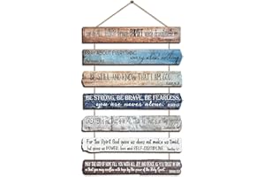 SOYANGNEK Christian Wall Art Bible Verses Wall Decor Inspirational Psalms Scripture Hanging Wood Signs for Bedroom Living Roo