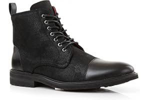 Polar Fox Men's Ankle Dress Boots | Lace-up Casual Fashion Boot Collection | Cap Toe & Plain Toe Styles
