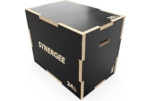Synergee 3 in 1 Non-Slip Plyometric Box for Jump Training and Conditioning. Wooden Plyo and Soft Plyo Box All in One Jump Tra