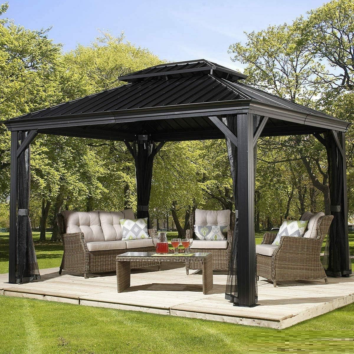 Sojag Messina 10ft x 10ft (3.05 x 3.05m) Sun Shelter with Galvanised