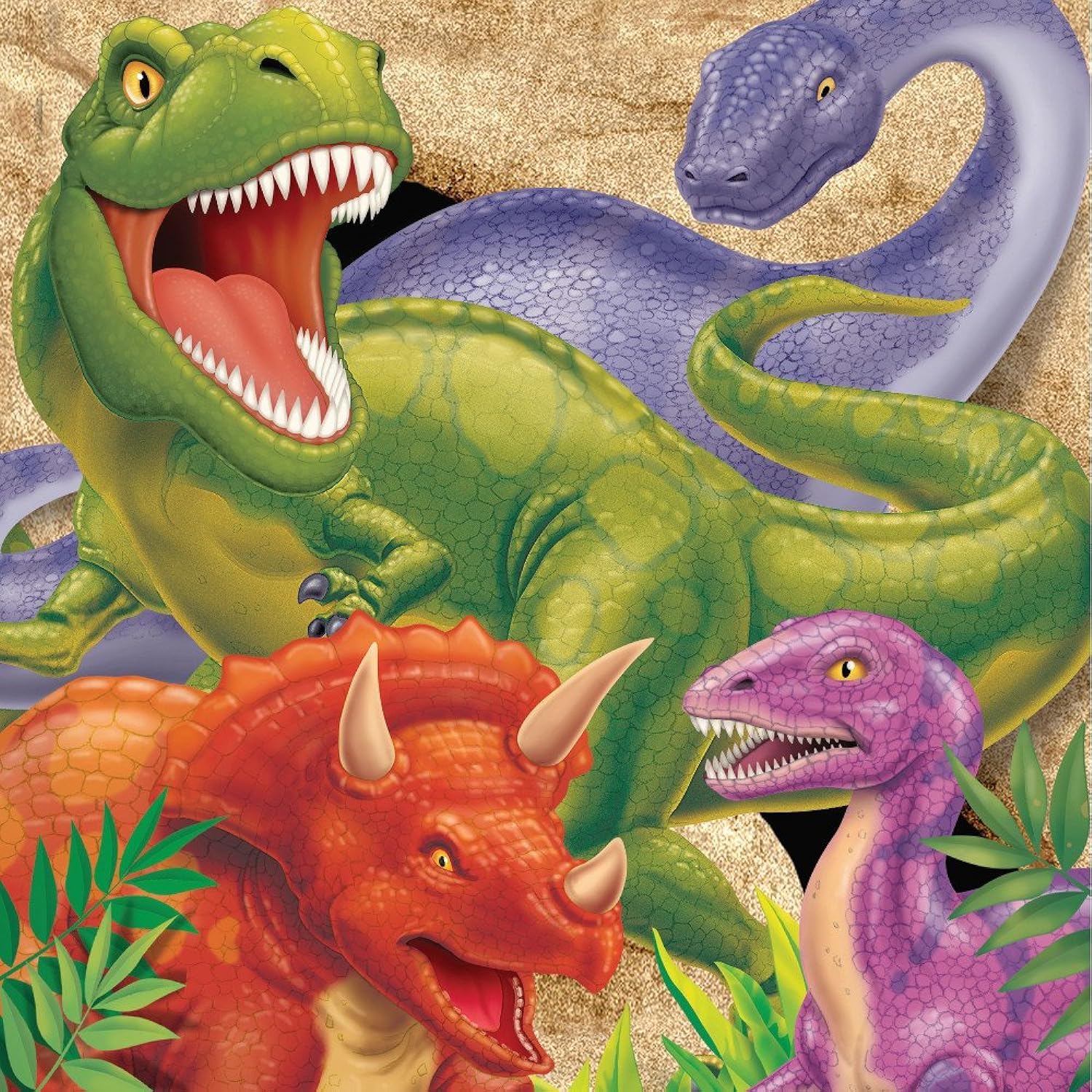 Dinosaur 3 Ply Paper Luncheon Napkins, 13" - 16 Pcs.