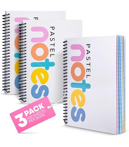 Lincia 6 Pcs 11" X 9.5" Legal Pads College Ruled Notepad Landscape Notebook Horizontal Lined Notebook 80 Gsm Assorted Colors Paper Pastel Writing Pads