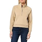 DKNY womens Quarter Zip Mini Stud Logo Pullover Sweatshirt