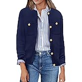 Zeagoo Womens Knit Cardigan Sweaters Button Down Shirts Long Sleeve Crew Neck Ribbed Knit Blouse Open Front Work Tops