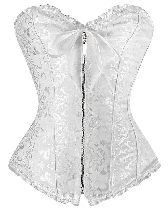 R-Dessous hochwertige Vollbrust Reißverschluss Corsage Top Bustier Übergrößen Korsett Corset S-12XL Hochzeit