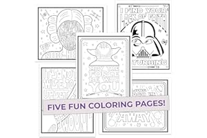 Pun Labs Color Wars Parody Coloring Book – Star Wars Coloring Book Themed for Adults, Funny Sci-Fi Designs, 10 Unbound Pages, Heavyweight Cardstock, 8.5 x 11 in, Frameable Art for Collectors & Fans