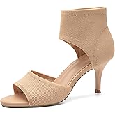 NEWBELLA Women's Peep Toe Stiletto Heeled Sandals