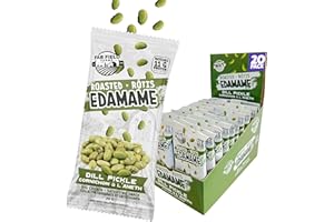 Far Field Roasted Edamame - Dill Pickle – 20 x 26 g Bags, Crunchy High Protein Vegan Snack, Gluten-Free, Low Calorie, Guilt-F