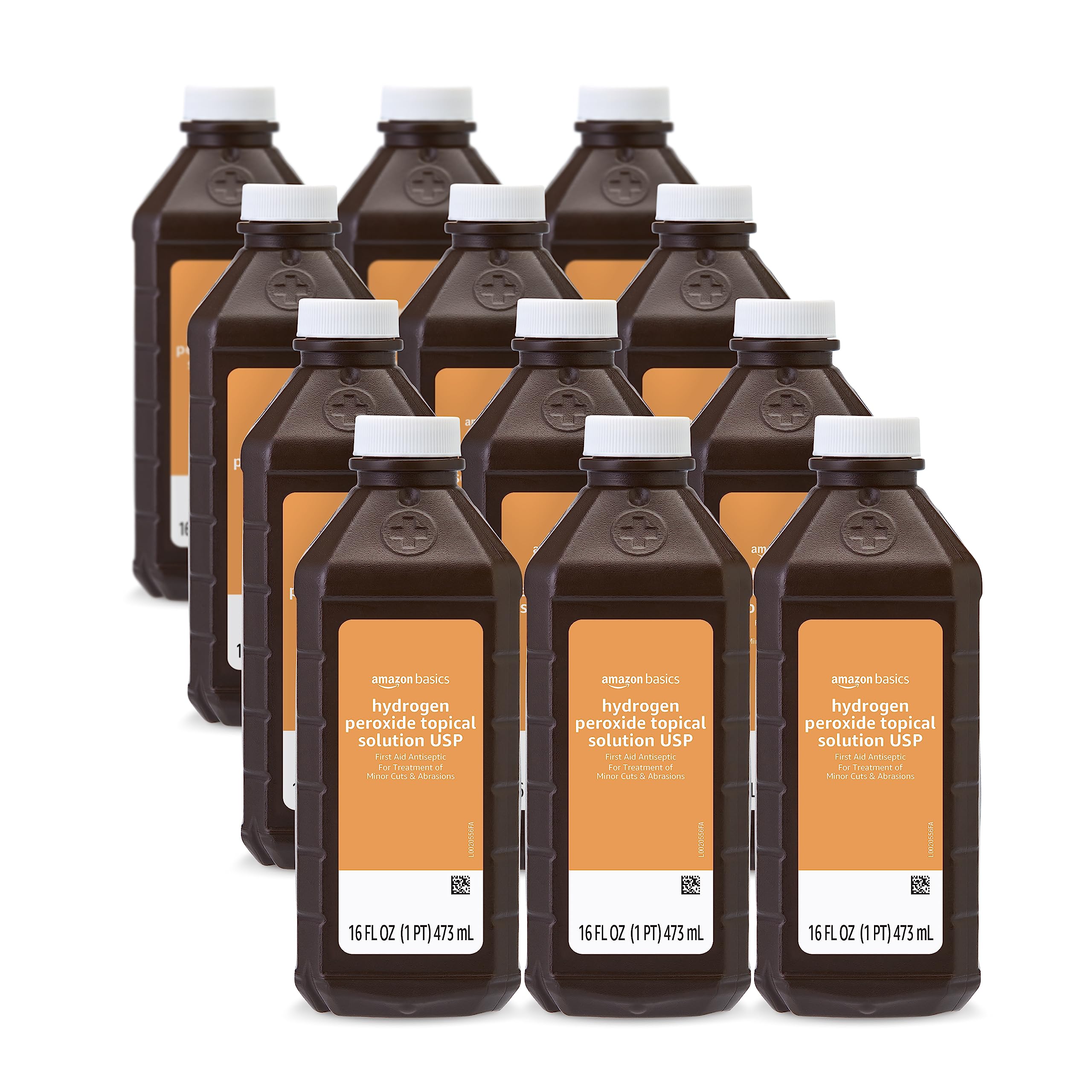 Photo 1 of *ONLY 10* Amazon Basics - Hydrogen Peroxide Topical Solution USP, 16 fl oz (Pack of 10) (Previously Solimo)