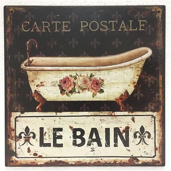 Amazon.de: Blechschild Dekoschild Schild Le Bain Badezimmer Badewanne