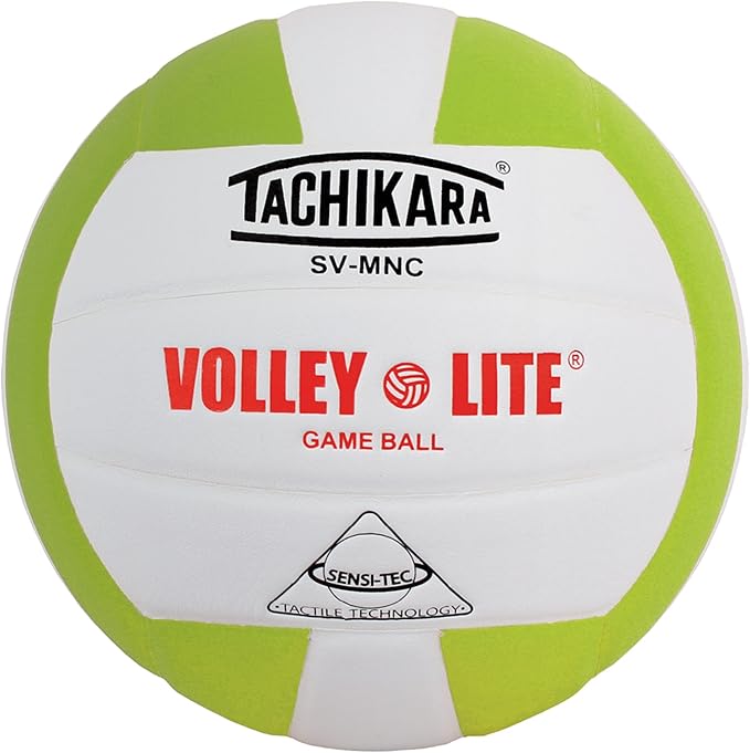 Tachikara VolleyLite Training Volleyball, Lime Green/White, Indoor