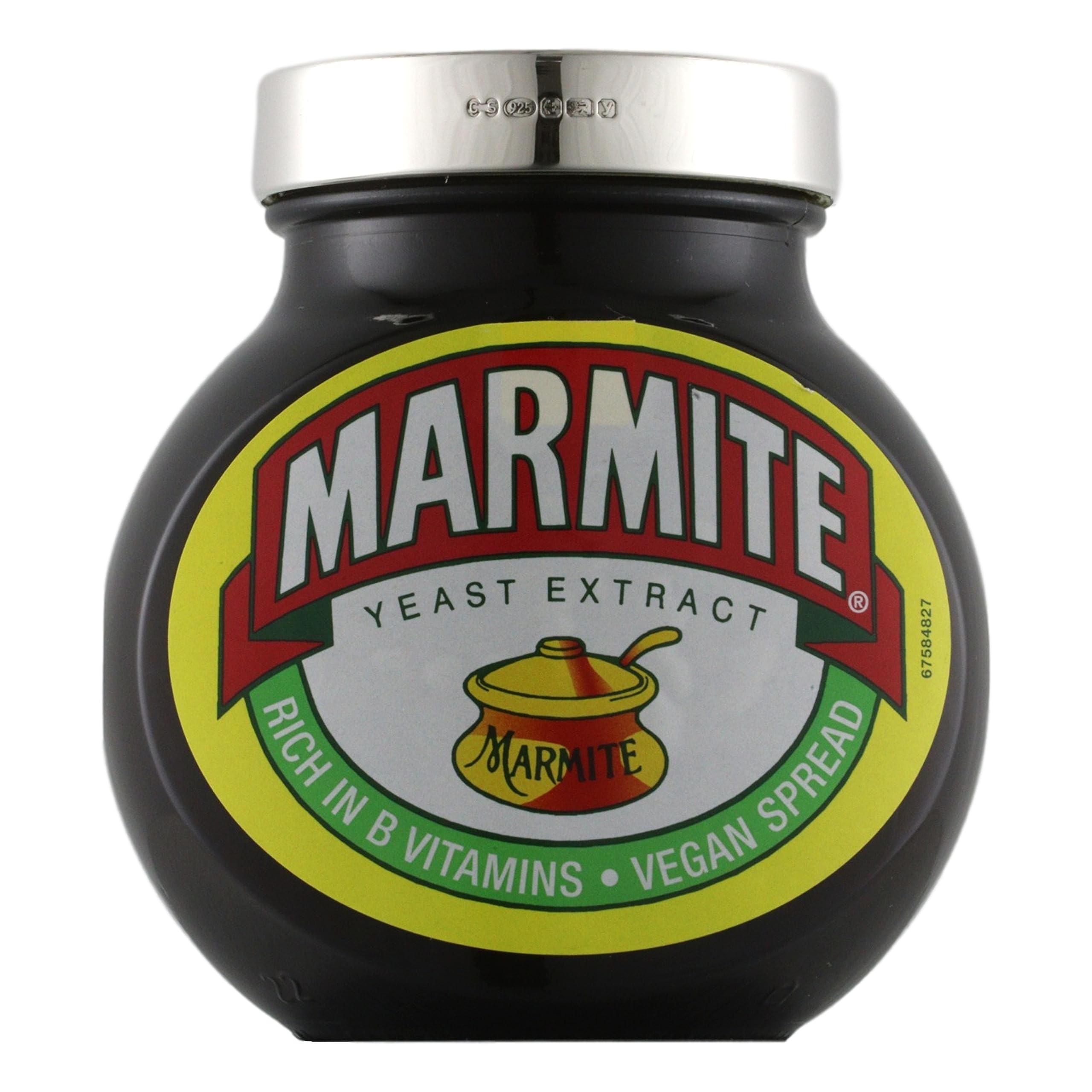 Cators Sterling Silver Lid - Marmite Jar (500 grams) - Luxury Lid for Marmite Jars Made from Sterling Silver. Sturdy, Reusable & Washable