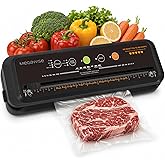 MEGAWISE Model B 2025 Vacuum Sealer | Powerful &amp; Compact | One-Touch Automatic Food Sealer for Cold, Wet, Moist, and Dry Foods | Compatible with Thick, Medium, and Thin Bags | OMNI MACHINE (Black)