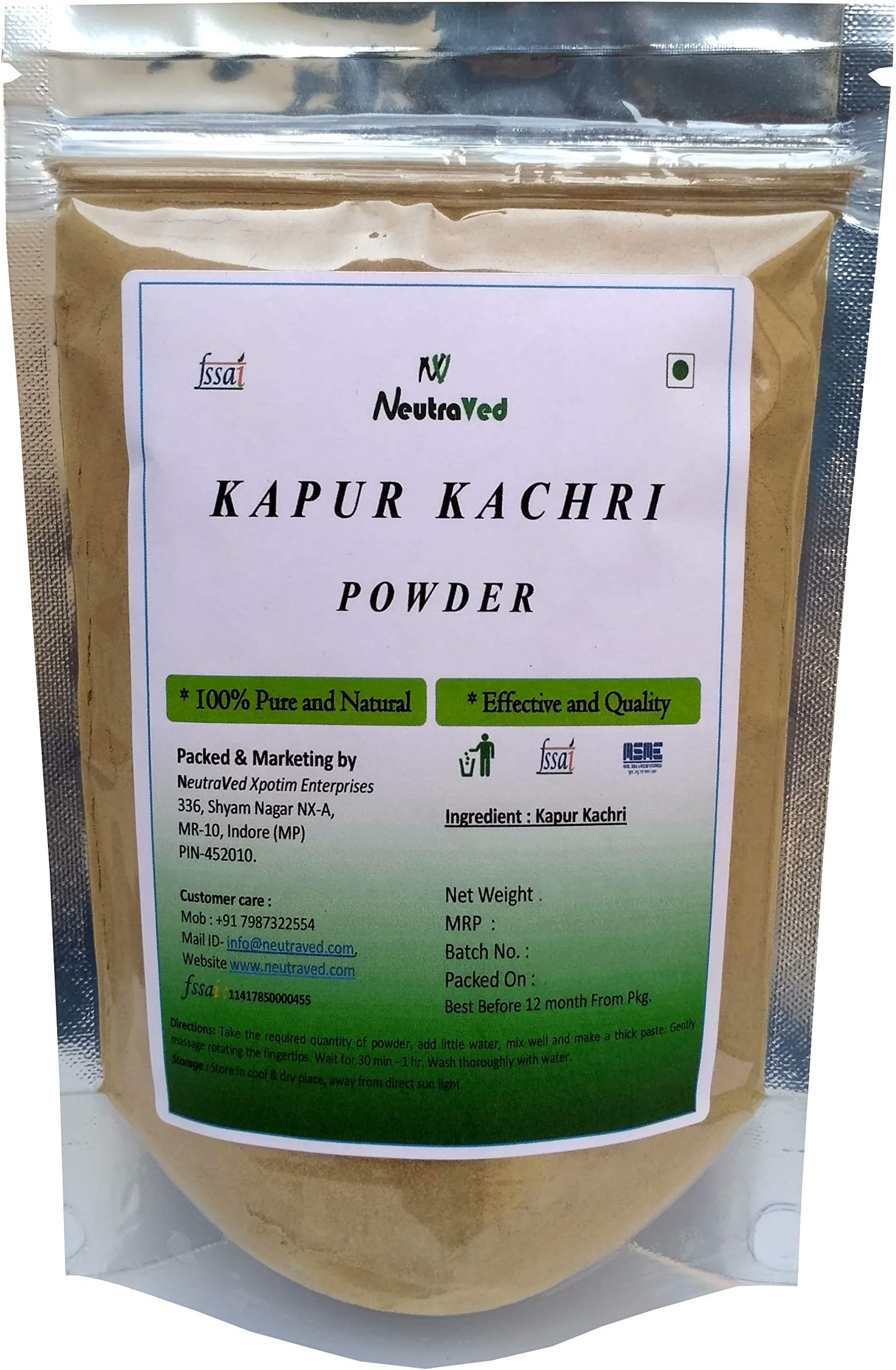 NeutraVed Kapoor Kachri Powder - 800g | Kapur Kachri Powder for Hair and Kapoor Kachri Powder for Skin- 800g