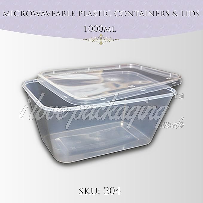 PPD 50 x plástico 1000 ml para microondas Tapa de envases y tapas ...