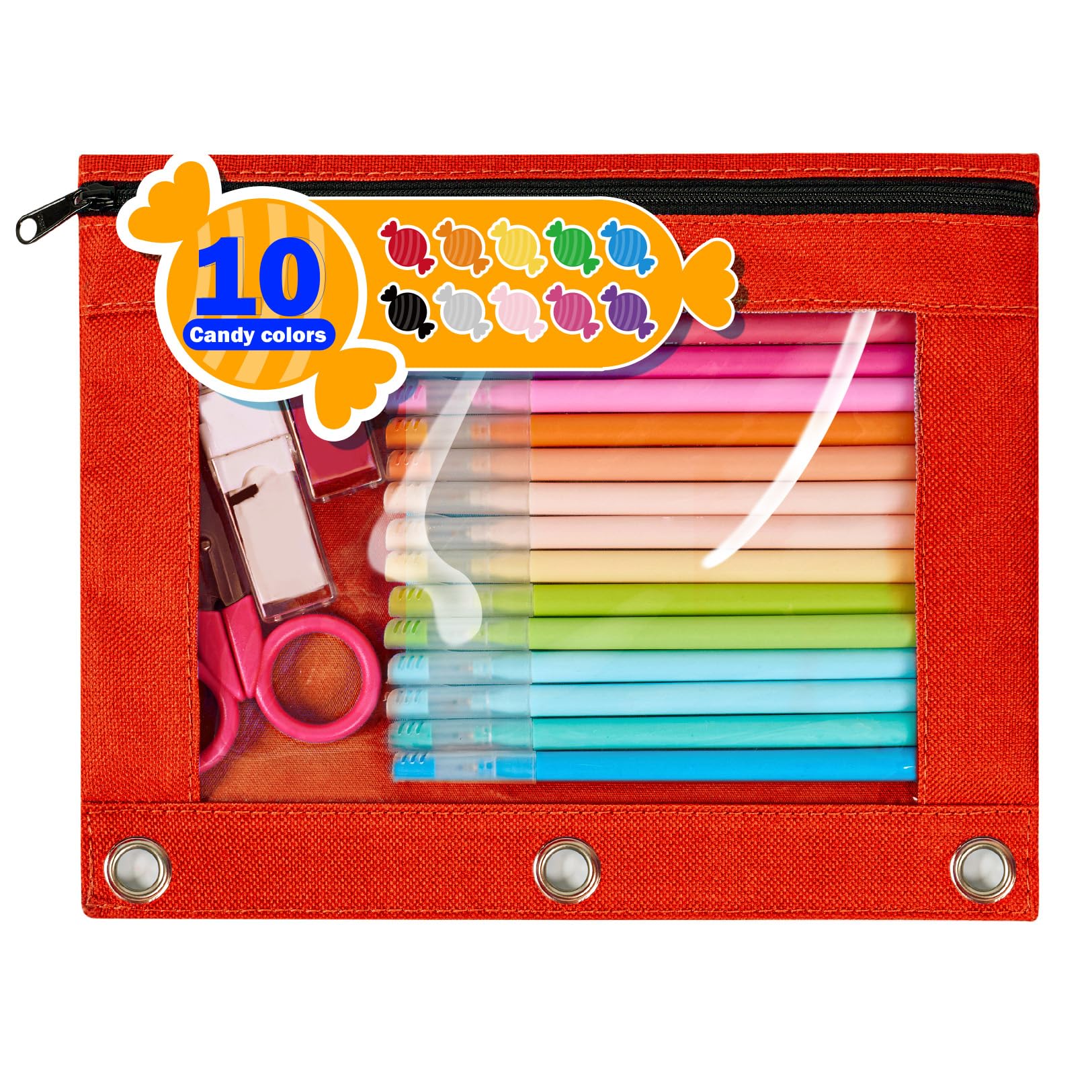 Forvencer Pencil Pouch for 3 Ring Binder, Large Pencil Case Pouch Binder