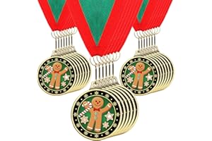 CHOLEMY 20 Pcs Christmas Contest Award Medals 2" Metal Christmas Medals Xmas Contest Trophy for Winner First Place Participation Prizes Holiday Party Gift