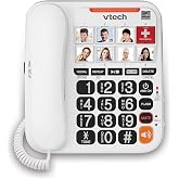 VTech SN1127 Amplified Corded Senior Phone with Answering Machine, 8 Photo Speed Dial, 90dB Loud Ringer, Big Buttons