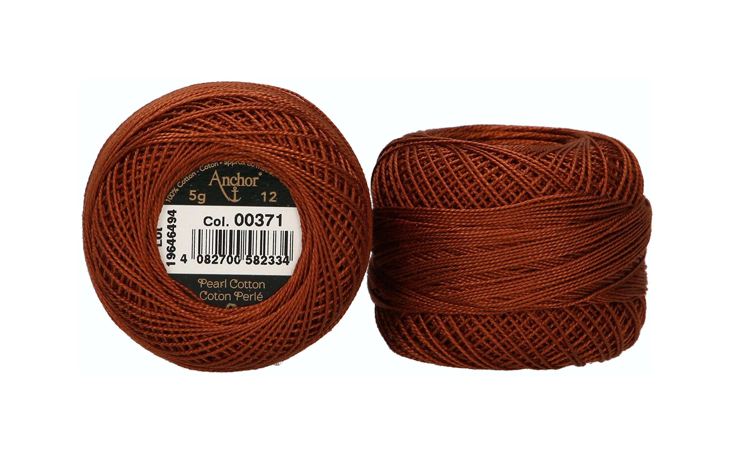 ANCHOR Pearl Yarn, Thickness: 12, Packaging: 5G, Running Length: 56M 371 Embroidery Threads