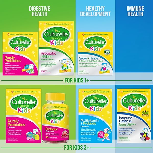 CULTURELLE KIDS PROBIOTIC + FIBER PACKETS (AGES 3+) – 24 COUNT – DIGESTIVE HEALTH & IMMUNE SUPPORT – HELPS RESTORE REGULARITY (PACKAGING MAY VARY)