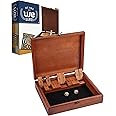 WE Games Shut The Box Game with 12 Numbers in an Old World Styled Wood Box with a Lid and a Brass Latch