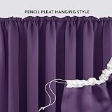 Deconovo Pencil Pleat Blackout Curtains Energy Saving Purple Grape 55x96 Pair view 4