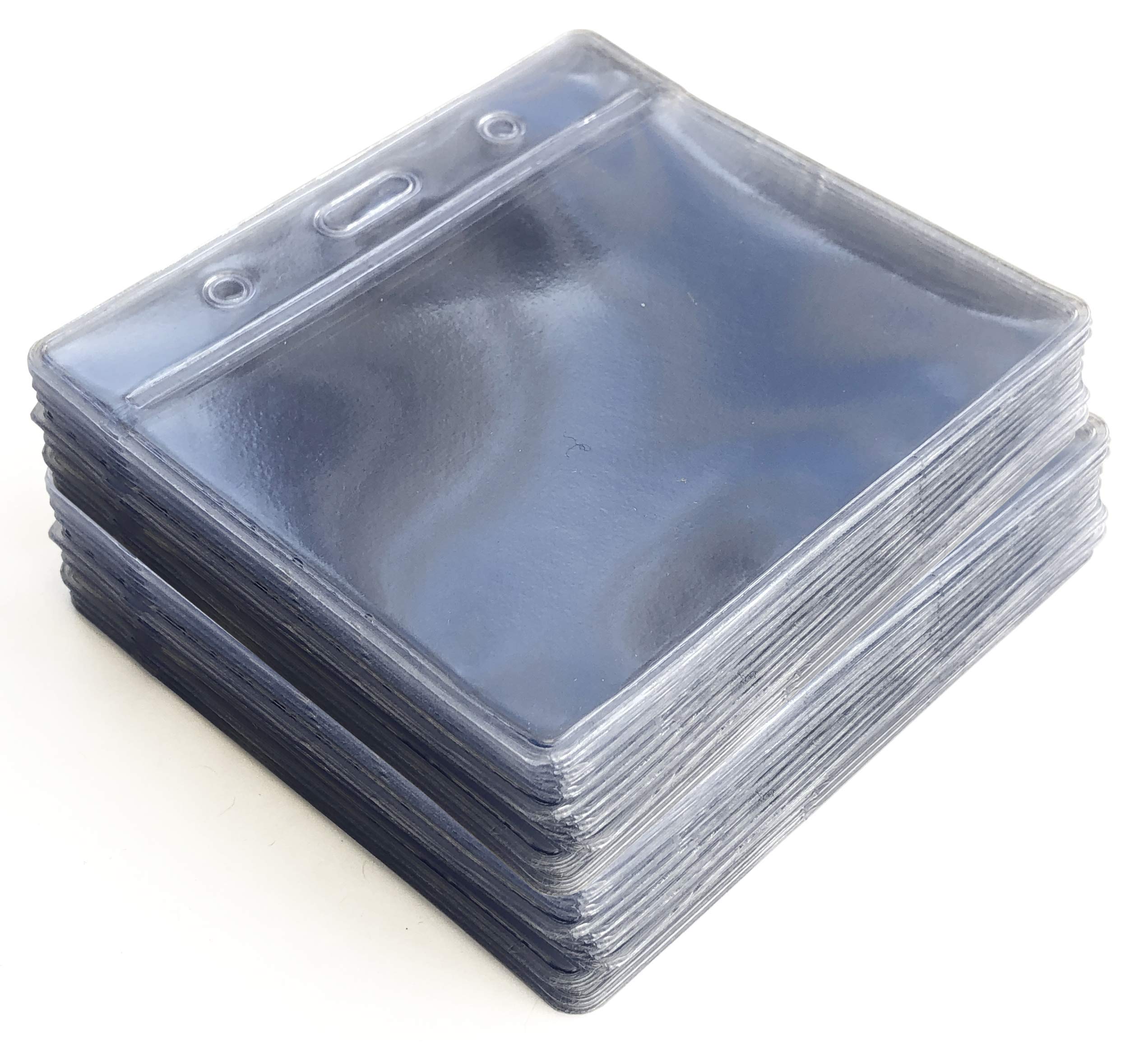 50 PCS Clear ID Card Holder Flexible, Clear Horizontal Name Tag Badge ID Card Holders from PCL Media ltd ID Badge Card Plastic Wallets Pocket Holder Insert Size 60 x 90mm โ image 1