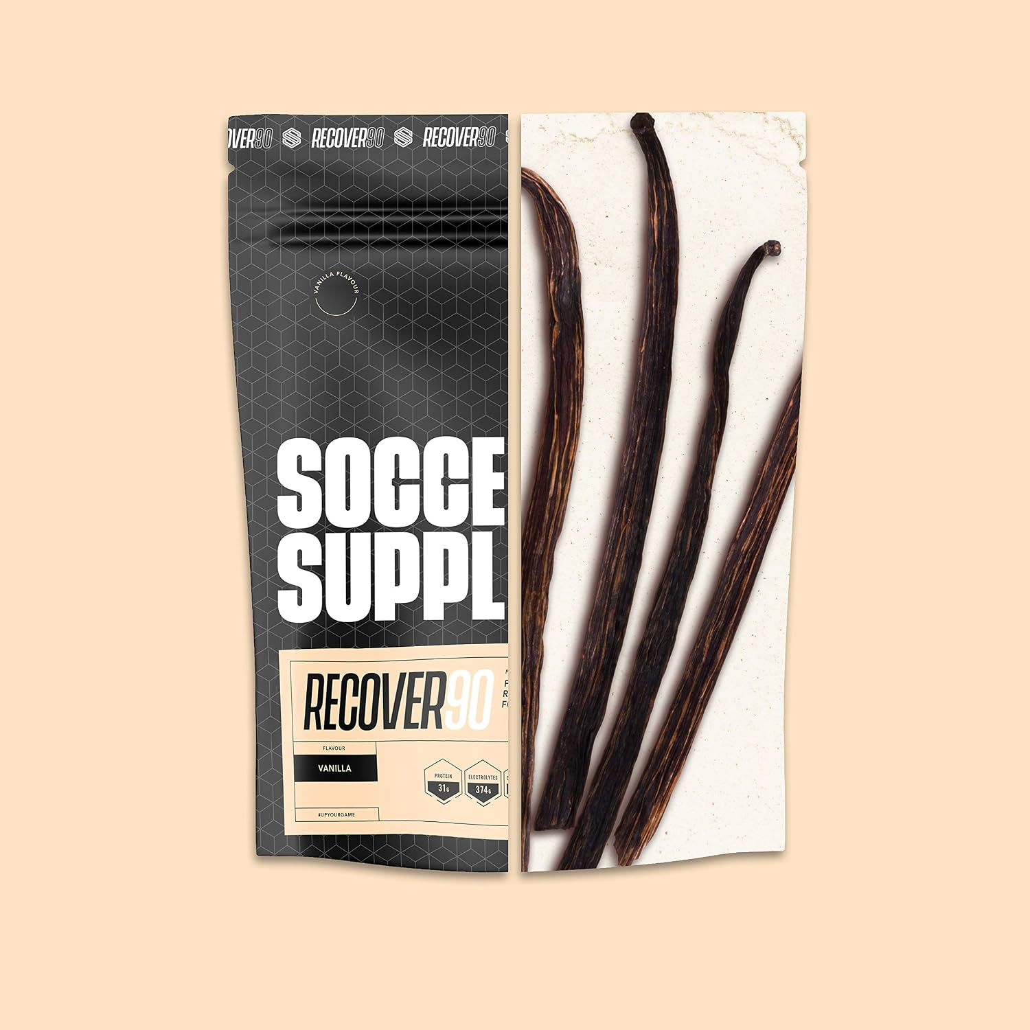 SOCCER SUPPLEMENT - Recover90 Shake for Footballers 31grams of Protein, 32grams of Carbohydrate, 374mg's of Electrolyte, Vanilla - Image 4