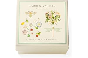 Karen Adams Garden Party Gift Card Enclosure Box of 8 Assorted Cards with Envelopes