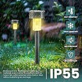 GIGALUMI Solar Lights Outdoor 24 Pack Stainless Steel Waterproof Warm White view 4
