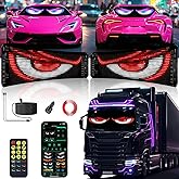 2 Pack Devil Eyes Light for Cars, LED Car Sign Windshield Display, Truck Decoration Programmable Matrix Remote/App Control, Custom Text/GIFs for Sedans, SUVs, Trucks, 14"x4"