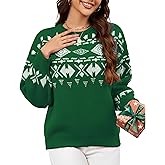 GAMISS Womens Aztec Print Casual Sweater Tribal Pattern Loose Knit Jumper Pullover Long Sleeve Graphic Crewneck Sweaters