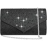 CurvChic Women Evening Bag Clutch Rhinestone Envelope Party Handbag Bridal Prom Purse