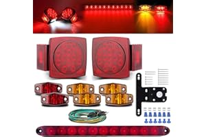 LIMICAR LED Trailer Light Kit - Amber Red Markers & Brake Light Bar, Submersible, Boat Trailer Lights for Utility Trailer