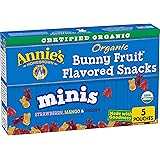 Annie's Homegrown Organic Mini Bunny Fruit Snacks, Gluten Free, 5 ct, 4 oz (Pack of 10)