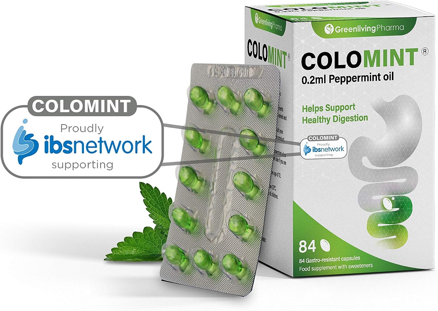 Colomint Peppermint Oil Capsules, Natural IBS Relief & Bloating Relief, 84 Gastro-Resistant Peppermint Capsules (0.2ml) - Image 3