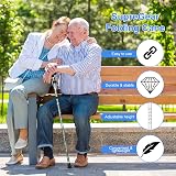 supregear Folding Walking Cane Adjustable Light Weight Green Floral view 6