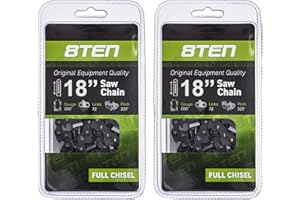 8TEN Chainsaw Chain for Husqvarna 345 351 350 340 455 Rancher Jonsered 18 inch Bar .050 Gauge .325 Pitch 72DL 2 Pack