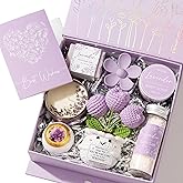 Spa Gifts for Women Bath Gift Set, Lavender Relaxing Spa Gift Baskets Home Bath Set Self Care Kit Care Package Thank You Birthday Valentines Day Gifts for Her Women Mom Friend Sister Teen Girl Wife