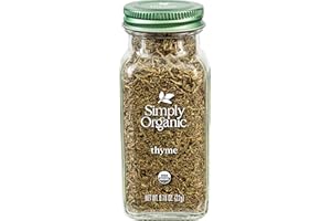 Simply Organic Whole Thyme Leaf, 0.78 Ounce Jar, Woodsy, Herbaceous, Plesantly Aromatic Thyme, Non GMO, NO ETO's, Kosher