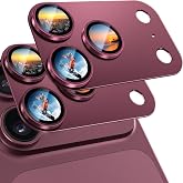 PandaShield for iPhone 18 Pro Max Camera Lens Protector [Strong Adhesion] | Military-Grade 12FT Shatterproof Glass, AR Anti-Glare (Clear Night), Auto-Align, Case-Friendly, Metal Frame, Burgundy 2 Pack