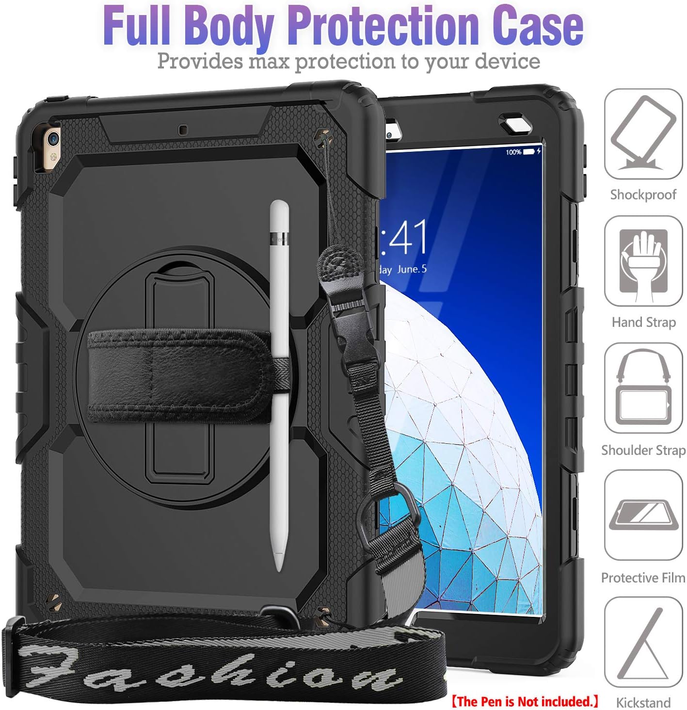 SEYMCY Case for iPad Air 3rd Generation 2019/ iPad Pro 10.5 inch Case 2017, Full-body Shockproof with Screen Protector - Image 4